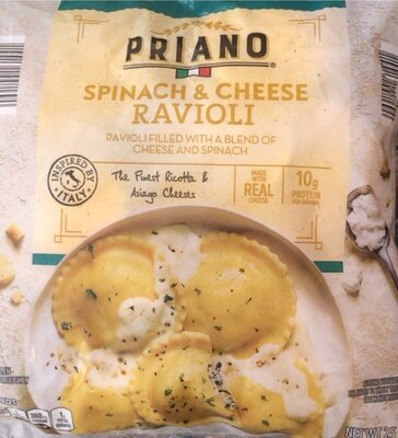 Spinach and cheese ravioli front packaging