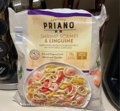 Shrimp scampi and linguine front packaging