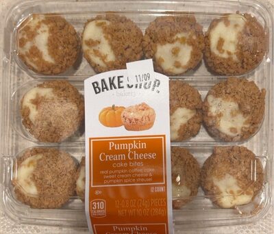 Pumpink cream cheese cake bites front packaging