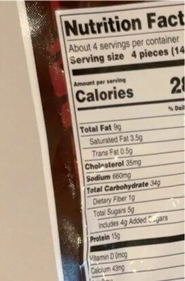 Mandu beef dumplings nutrition facts table