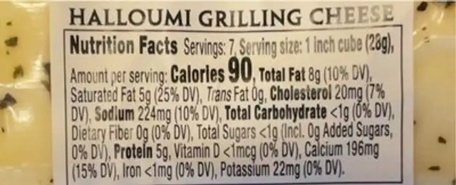 emporium selection halloumi cheese nutrition facts table