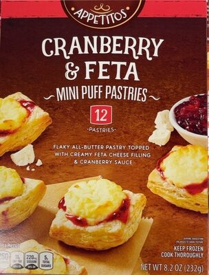 Cranberry & feta mini puff pastries