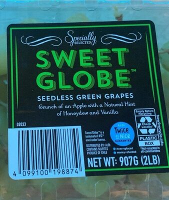 Sweet globe seedless green grapes