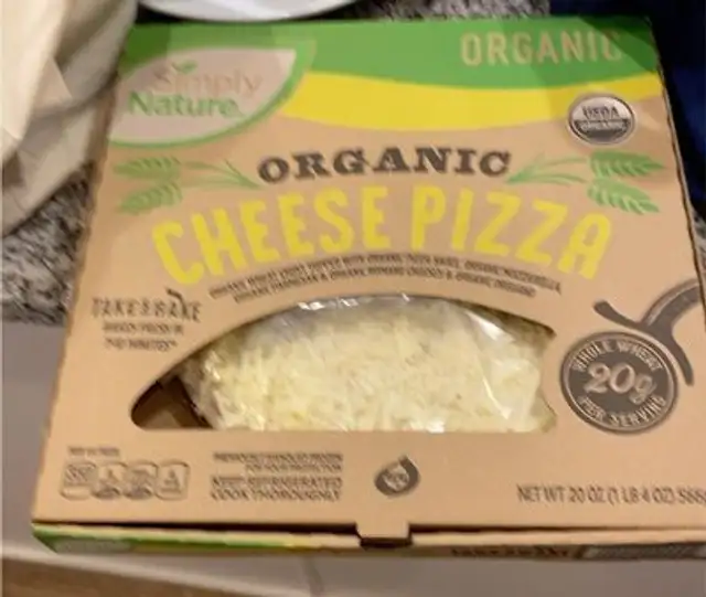 Organic cheese pizza