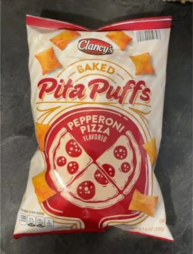 Baked Pita Puffs Pepperoni Pizza front packaging
