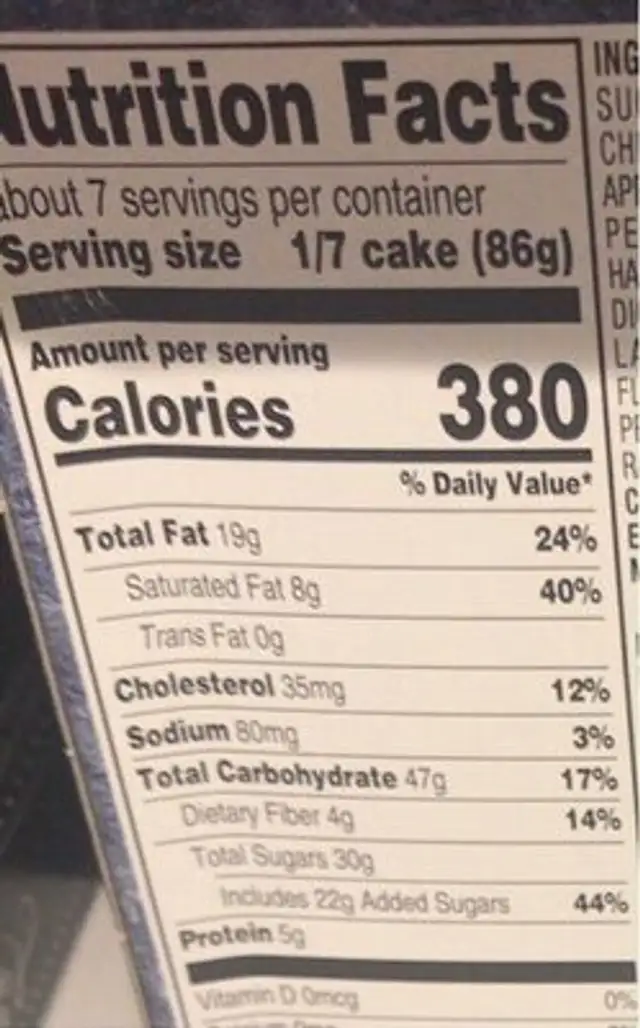 Gormat stollen nutrition facts table