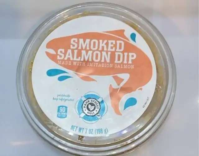 Smoked salmon dip made with imitation salmon