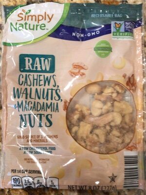 Raw Cashews, Walnuts, Macadamia Nuts