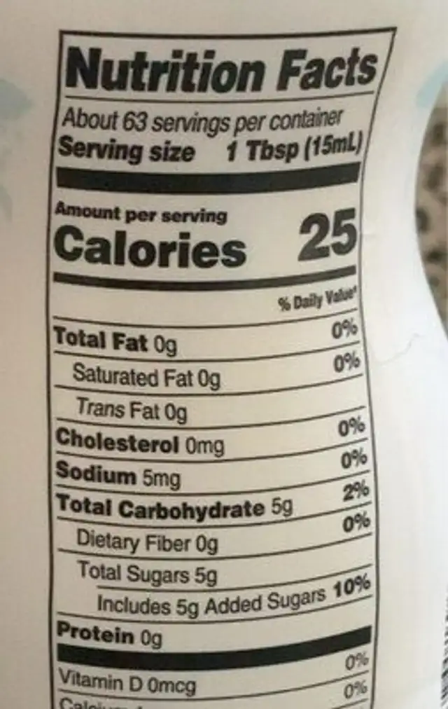 Fat free French vanilla coffee creamer nutrition facts table
