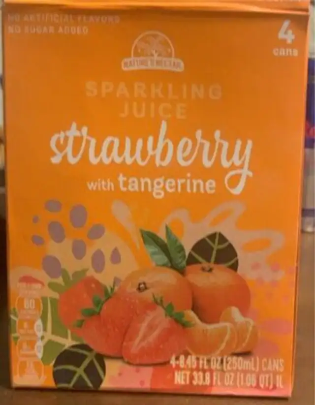 Strawberry with tangerine Sparkling juice