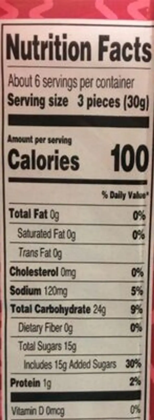 Strawberry sour belts nutrition facts table
