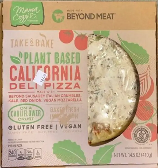 Plant based California deli pizza