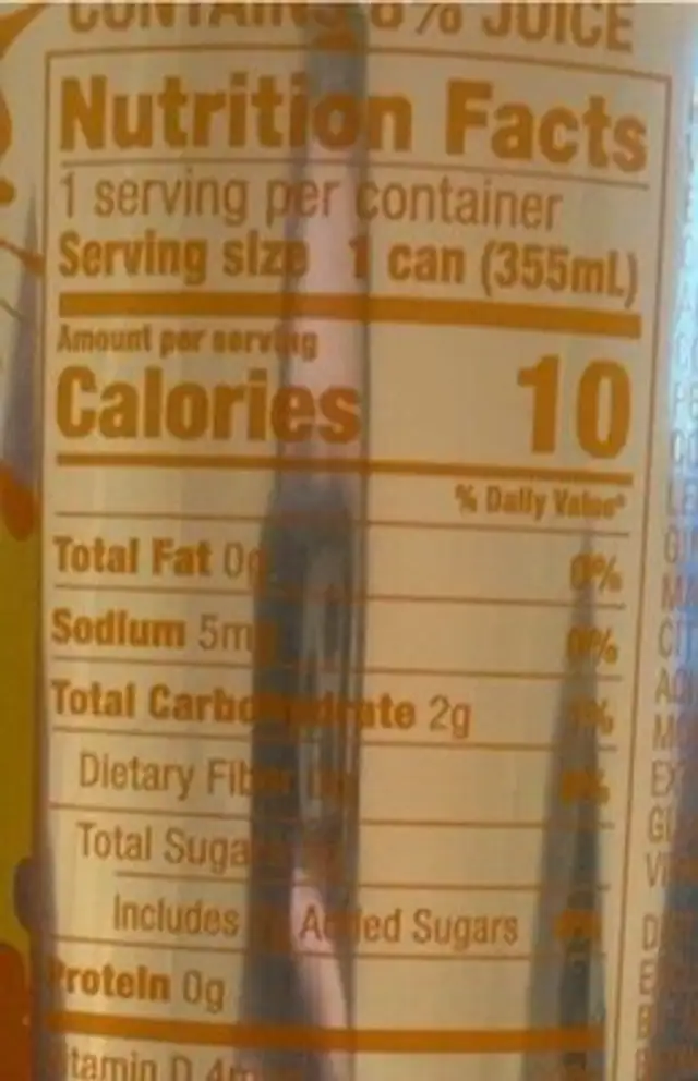 Belle vie nutrition facts table