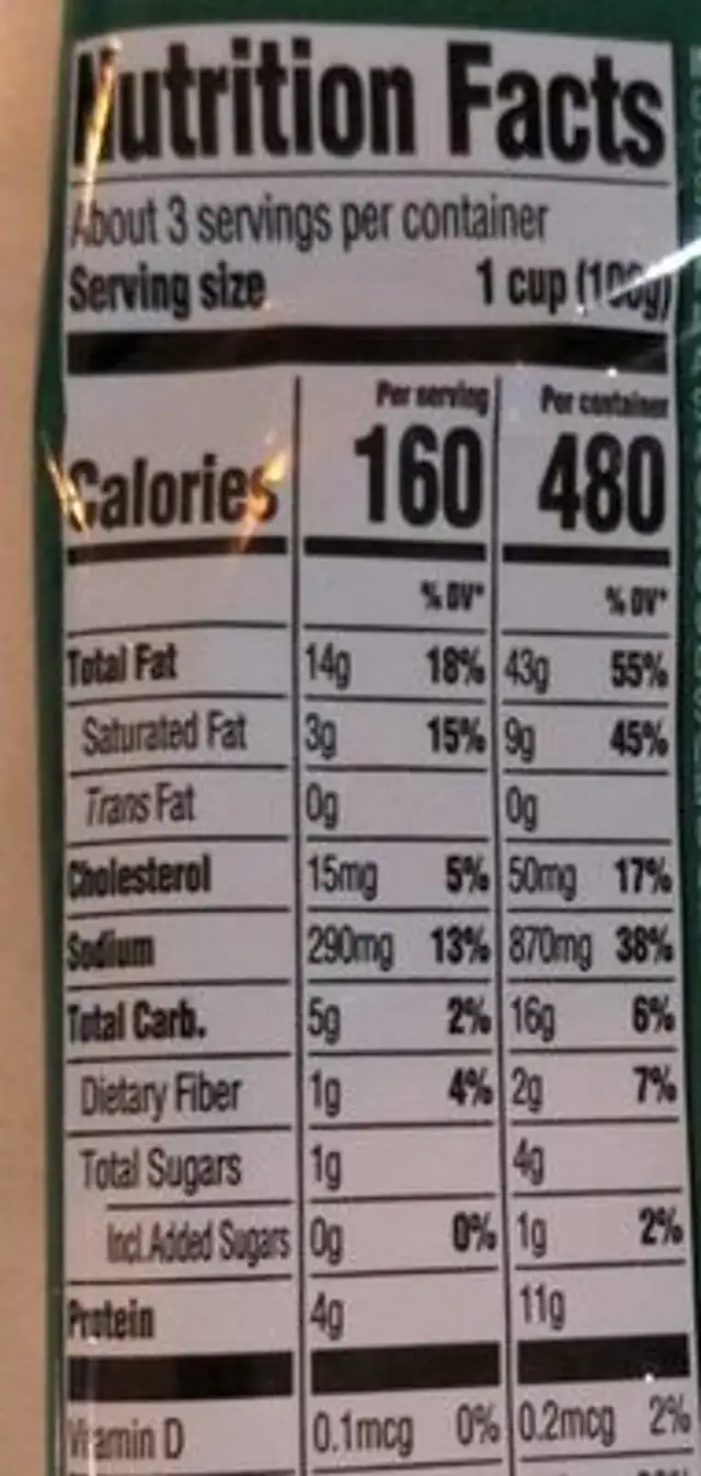 Caesar Chopped Salad Kit nutrition facts table