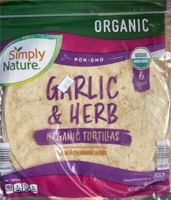 Garlic and Herb organic Tortillas
