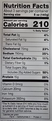 Seasoned pulled chicken with barbeque sauce nutrition facts table