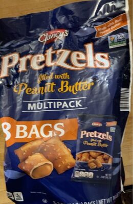Pretzels filled with peanut butter