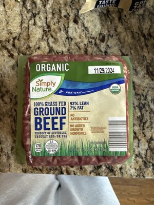 100% Grass Fed Ground Beef front packaging