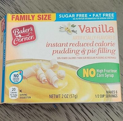 Reduced calorie instant vanilla pudding