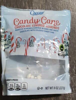 Candy Cane chocolate covered almonds