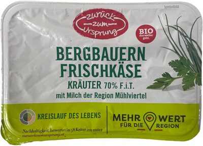 Bergbauern Frischkäse Kräuter front packaging