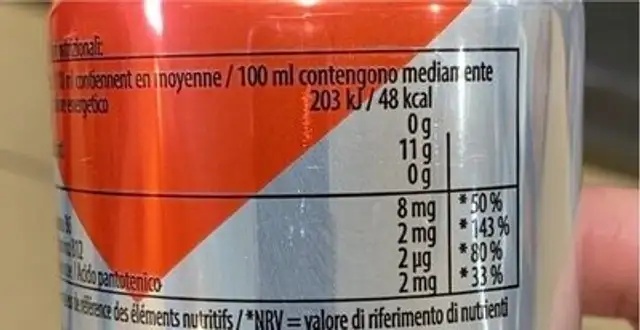 Flying power energy drink nutrition facts table