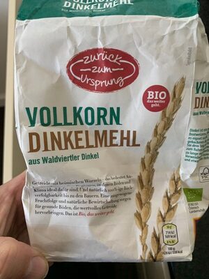 Dinkelvollkornmehl front packaging