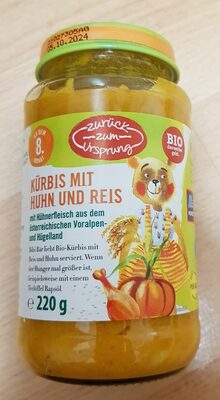 Kürbis mit Huhn und Reis