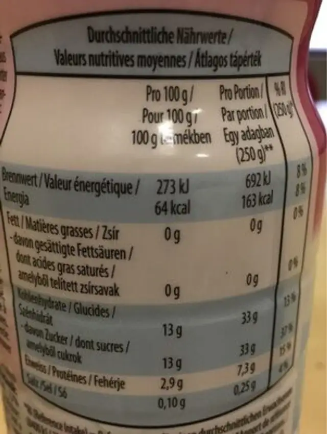 New Lifestyle nutrition facts table