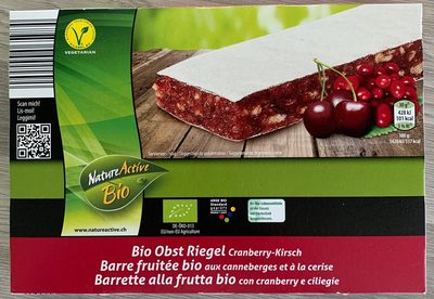Barre fruitee bio aux canneberges et a la Cerise