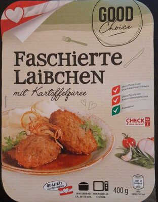 Faschierte Laibchen mit Kartoffelpüree