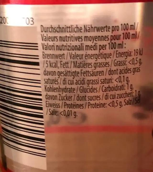 Rote traube acai nutrition facts table