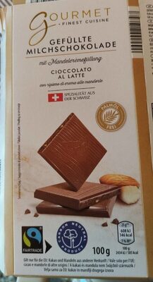 Cioccolato al latte con ripieno di crema alle mandorle