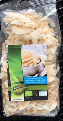 Chips de noix de coco bio grillées front packaging