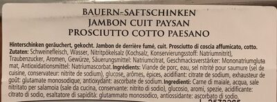 Jambon cuit paysan ingredients label