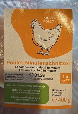 Minutenschnitzel de Poulet