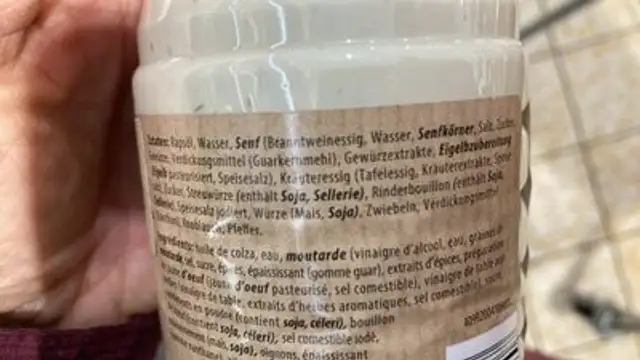 Haussauce ingredients label