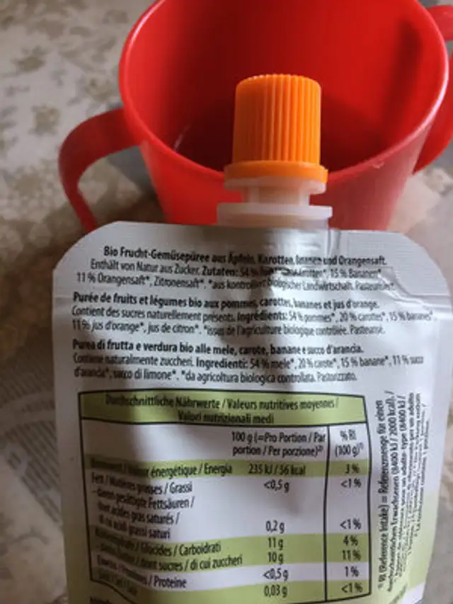 Snack bio aux fruits et legumes ingredients label