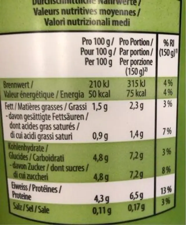 Bio joguhrt nature nutrition facts table