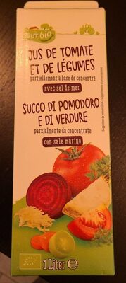 Jus de tomates et de légumes front packaging
