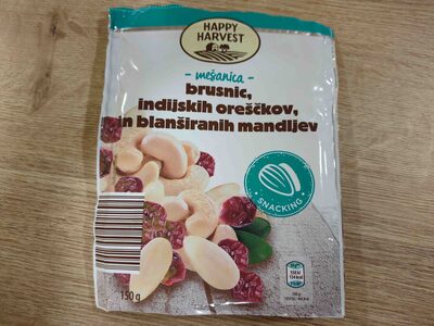 Mešanica brusnic, indijskih oreščkov in blanširanihmandljev