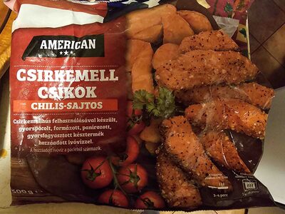 Csirkemell csíkok chillis sajtos