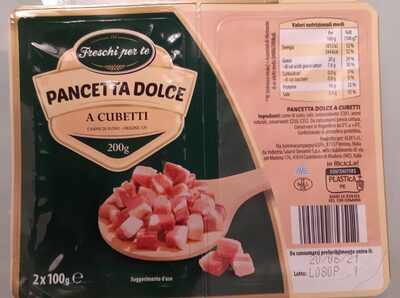 Pancetta dolce a cubetti front packaging