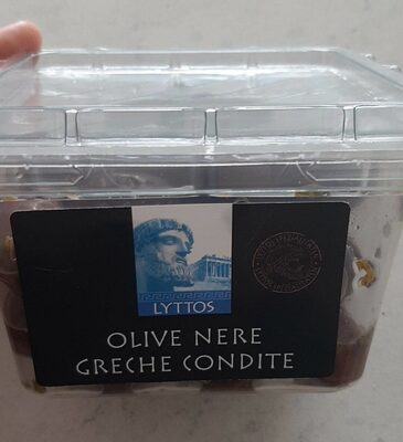Olive nere greche condite front packaging