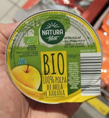 Bio polpa di mela e banana