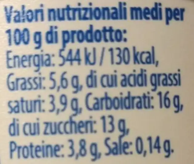Yogurt MIX con anelli di cereali al cioccolato al latte nutrition facts table