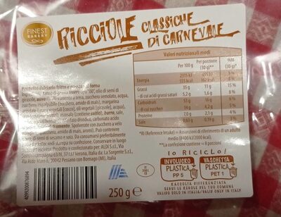 Ricciole classiche front packaging