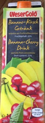 Banane-Kirsch Getränk front packaging