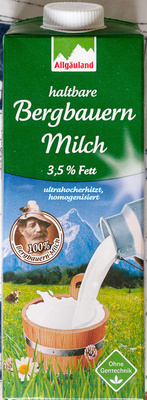 haltbare Bergbauern Milch 3,5% Fett