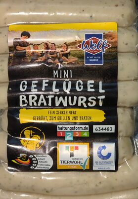 mini Geflügel Bratwurst front packaging